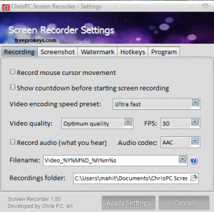 ChrisPC Screen Recorder Pro 2.35 Crack With Serial Key Free Download 2023